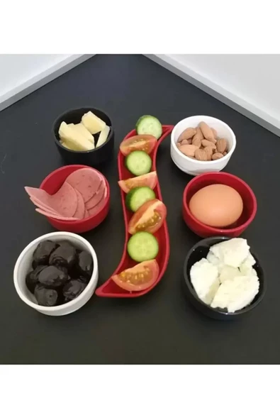 7 Parça Kahvaltı Seti Sosluk İftariyelik Çerezlik Kırılmaz Melamin Çap 7 cm ürün görseli 1