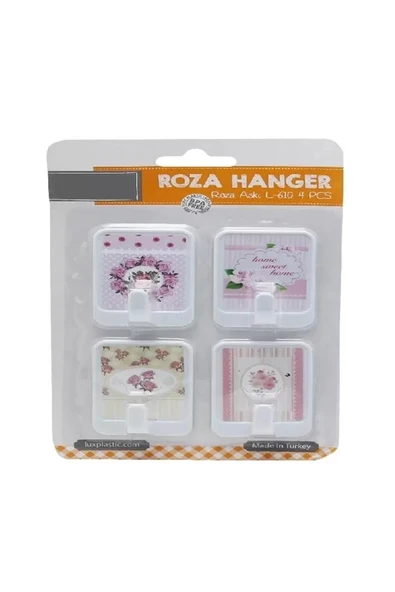 4 lü Roza Yapışkanlı Askı 4,5X6cm ürün görseli 1
