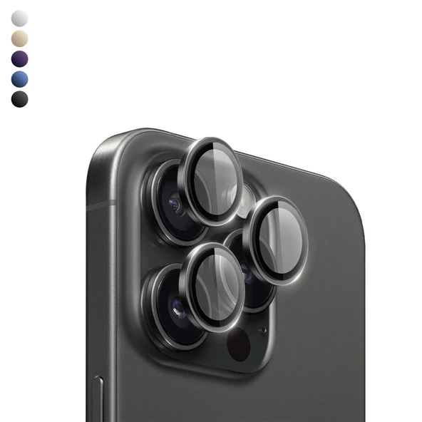 LinkTech iPhone 16 Pro / 16 Pro Max Crystal Seri Safir Kamera Lens ürün görseli 1