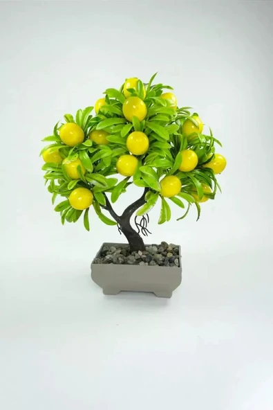 Dekor Ağaç Limon Ağacı Saksılı Dekoratif Ağaç Biblo 24x13 cm ürün görseli 1
