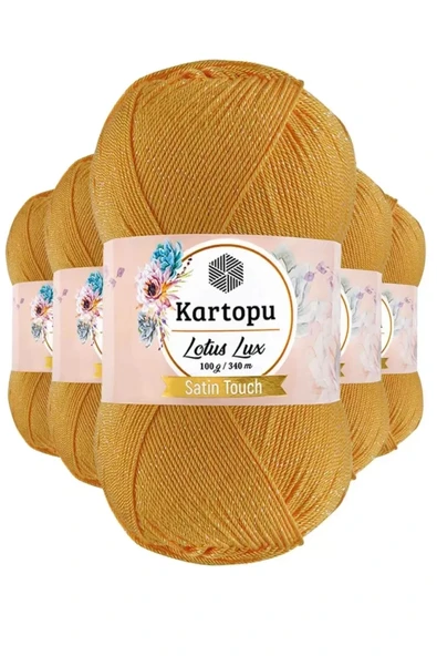 5 Adet Lotus Lux Bikini Büstiyer Bluz Simli Örgü İpi K318 Koyu Sarı ürün görseli 1