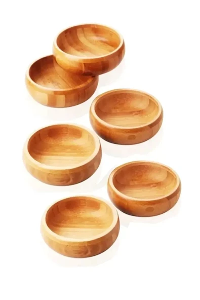 Bambu Yuvarlak 6 lı Lüks Çerezlik 9,5 x 3 cm ürün görseli 1