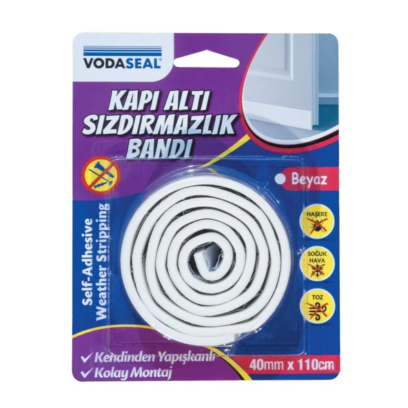 Vodaseal Kapı Altı Sızdırmazlık Bandı 40 mm 110 cm Beyaz ürün görseli 1