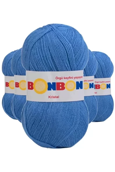 5 Adet Kristal El Örgü Lif İpi Açık Mavi 98236 ürün görseli 1