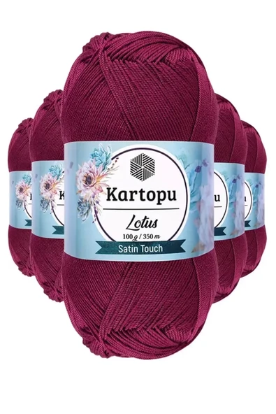 5 Adet Lotus Bikini Büstiyer Bluz Örgü İpi  K747 Mürdüm ürün görseli 1