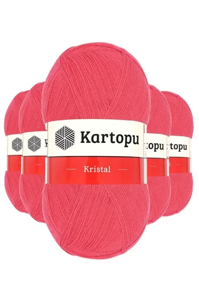 5 Adet Kristal Çift Katlı El Örgü Lif İpi Nar Çiçeği K812 ürün görseli 1