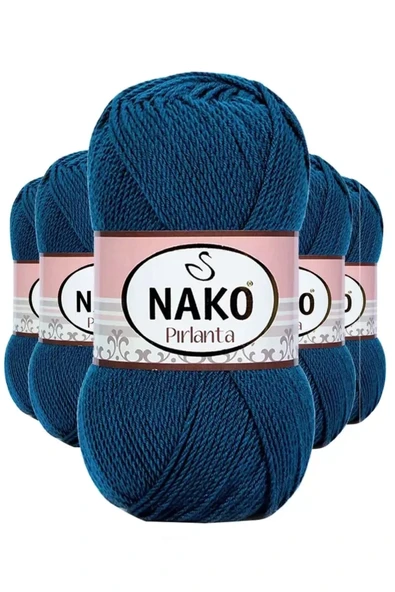 5 Adet Pırlanta Amigurumi El Örgü İpi Yünü Petrol Mavi 10328 ürün görseli 1