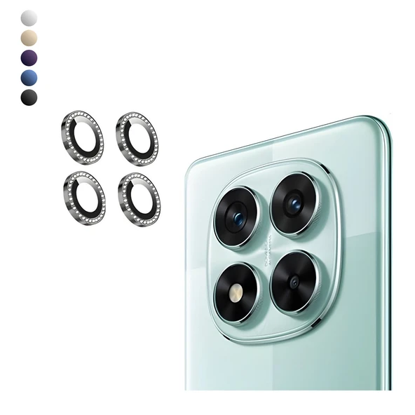 Xiaomi Redmi Note 14 Pro 4G Taşlı Metal Kamera Lens Koruyucu Set ürün görseli 1