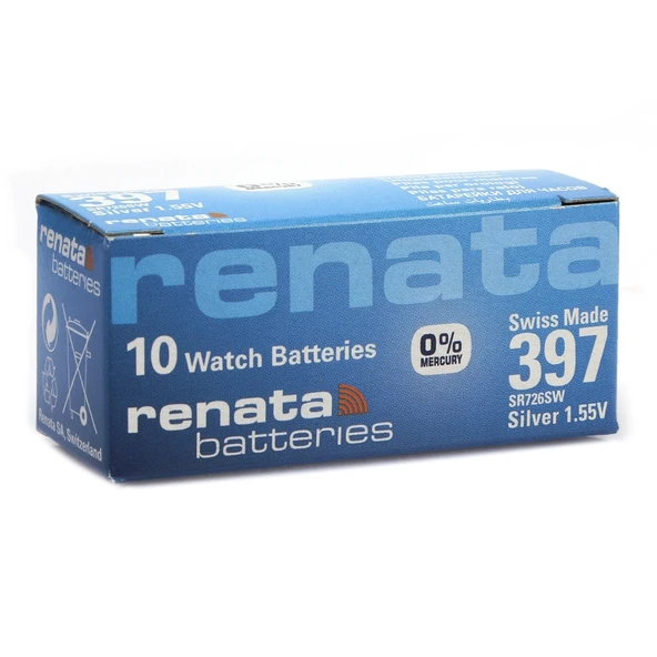 Renata 397 Sr726sw 1.55v Alkalin Saat Pili 10 Adet ürün görseli 1