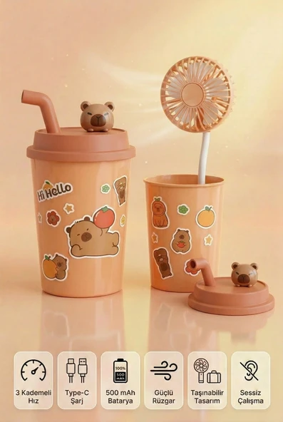 Bardak Model Mini Ayıcıklı Fan ürün görseli 1