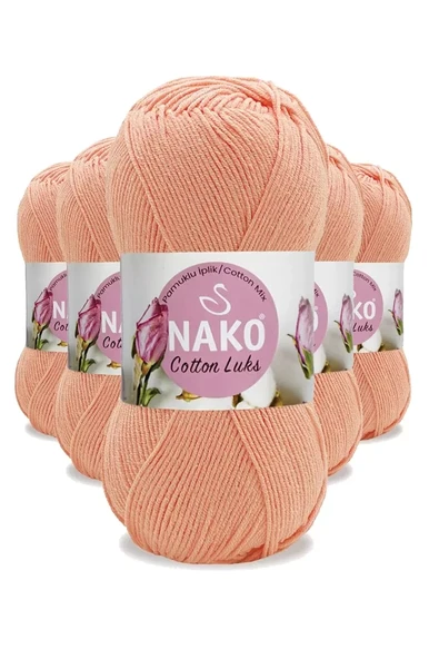 5 Adet Cotton Lüks Yelek Tunik Kazak Bluz Hırka İpi Yünü Somon 97594 ürün görseli 1