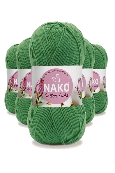 5 Adet Cotton Lüks Yelek Tunik Kazak Bluz Hırka İpi Yünü Yeşil 97576 ürün görseli 1