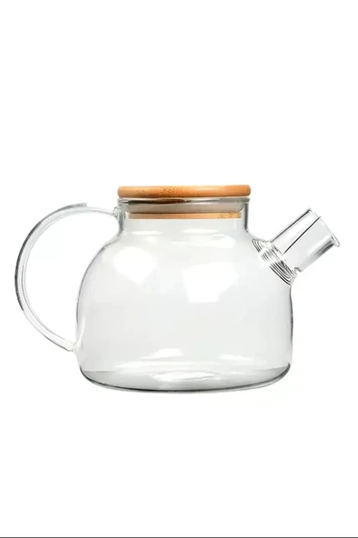 Bambu Kapaklı Borosilikat Cam Demlik 1000ml Royaleks-CM-2000 ürün görseli 1