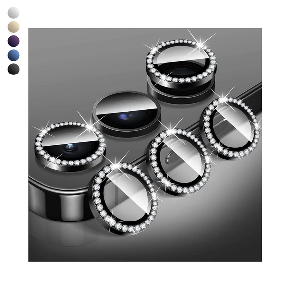 Samsung Galaxy S24 FE Taşlı Metal Kamera Lens Koruyucu Set ürün görseli 1