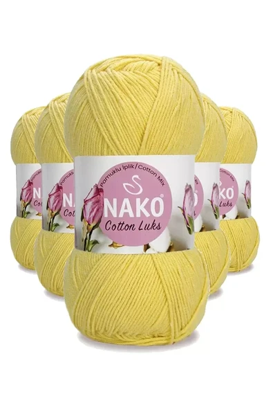 5 Adet Cotton Lüks Yelek Tunik Kazak Bluz Hırka İpi Yünü Açık Sarı 97554 ürün görseli 1