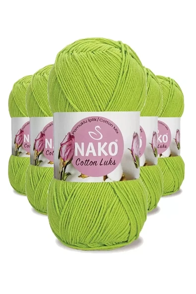 5 Adet Cotton Lüks Yelek Tunik Kazak Bluz Hırka İpi Yünü Fıstık Yeşili 97567 ürün görseli 1