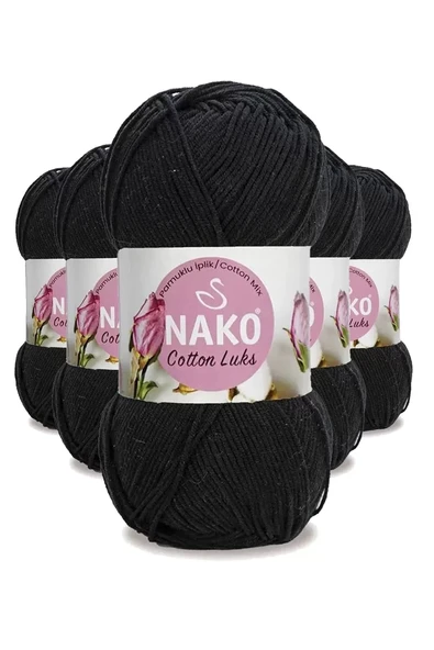 5 Adet Cotton Lüks Yelek Tunik Kazak Bluz Hırka İpi Yünü Siyah 97568 ürün görseli 1