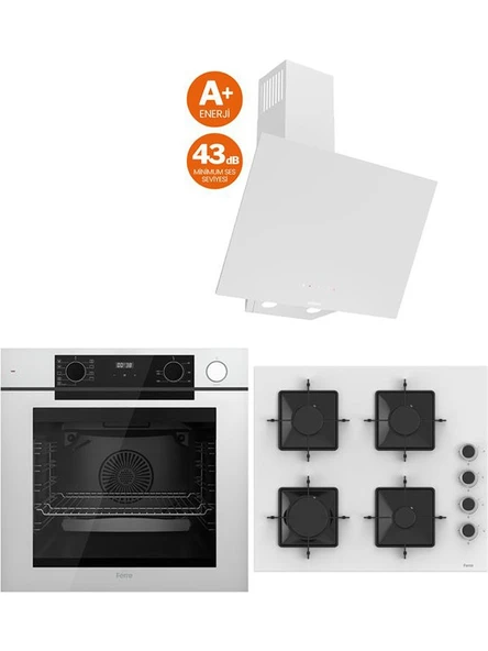 FERRE - Steam Plus Serisi 3lü Cam Ankastre Set (QEP64CB-SS206-D078SA) ürün görseli 1