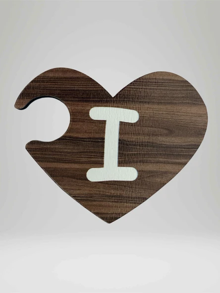 I Harfi (Sağ Parça) – Ahşap Puzzle Kalp Harf Magnet – Buzdolabı Süsü – İkili Uyumlu (kod:1011) ürün görseli 1