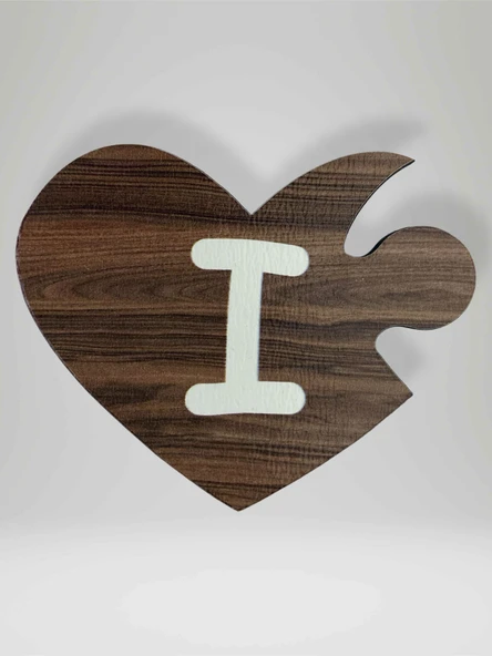 I Harfi (Sol Parça) – Ahşap Puzzle Kalp Harf Magnet – Buzdolabı Süsü – İkili Uyumlu (kod:1009) ürün görseli 1