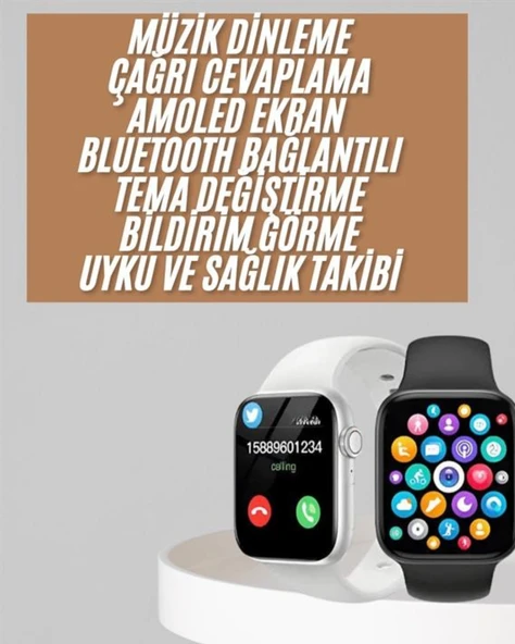 1.83 İnç Akıllı Saat Android Ve İos Uyumlu Çağrı Cevaplayabilen Adımsayar Gps Takibi ürün görseli 1