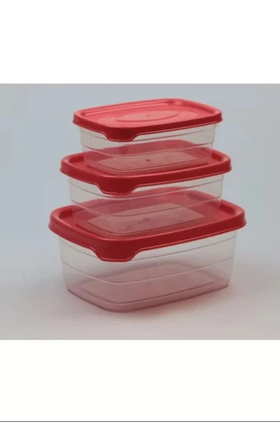 Plastik Saklama Kabı 3'lü 400 Ml - 670 Ml - 1.2 Lt. Royaleks-BNM-0513 ürün görseli 1