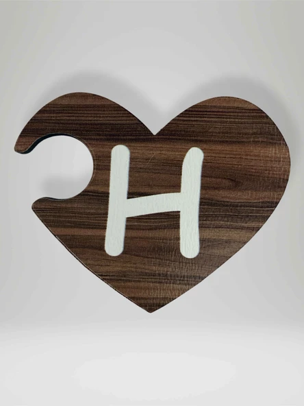 H Harfi (Sağ Parça) – Ahşap Puzzle Kalp Harf Magnet – Buzdolabı Süsü – İkili Uyumlu (kod:1007) ürün görseli 1