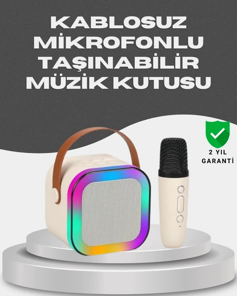 Kablosuz Karaoke Mikrofon Hoparlör Seti Güçlü Ses Çıkışı ürün görseli 1