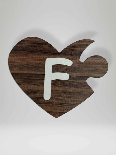 F Harfi (Sol Parça) – Ahşap Puzzle Kalp Harf Magnet – Buzdolabı Süsü – İkili Uyumlu (kod:1002) ürün görseli 1
