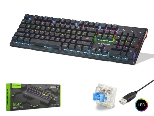 G605 Gaming Mekanik Rgb Klavye Blue Switch - Siyah ürün görseli 1