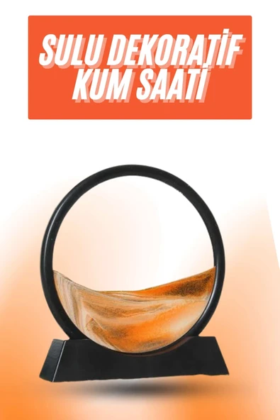 3d Led Işıklı Kum Saati Gece Lambası Hareketli Sulu Kum Saati Orta Boy ürün görseli 1