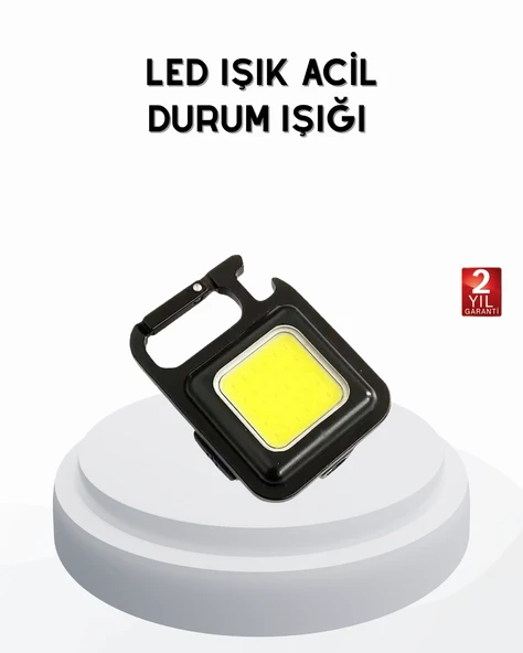 Mini 800 Lümen Led El Feneri - Usb Şarjlı, 3 Kademeli Işık, Şişe Açacaklı Taşınabilir Tasarım ürün görseli 1