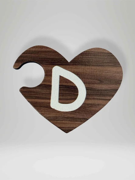 D Harfi (Sağ Parça) – Ahşap Puzzle Kalp Harf Magnet – Buzdolabı Süsü – İkili Uyumlu (kod:999) ürün görseli 1