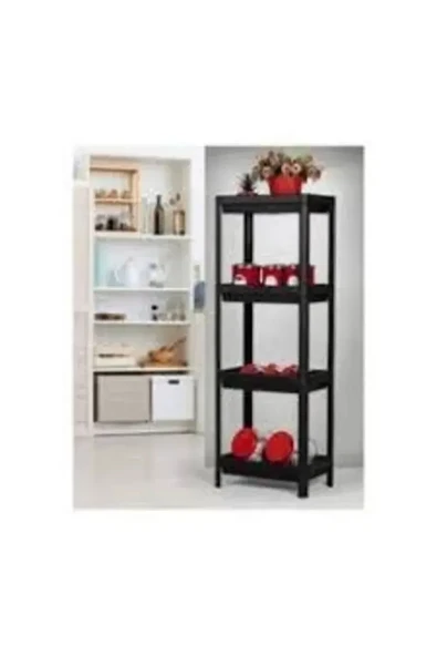 Shelf Unit Raf Ünitesi Siyah Renk 4 Katlı Royaleks-81414 ürün görseli 1
