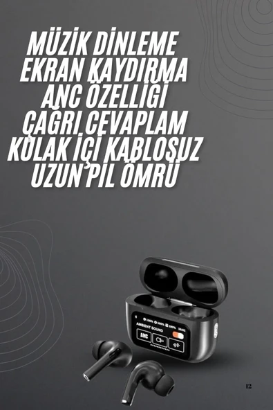 Yeni Nesil Pro Ekranlı Bluetooth Kulaklık 5.0 Bluetooth - Resim 2