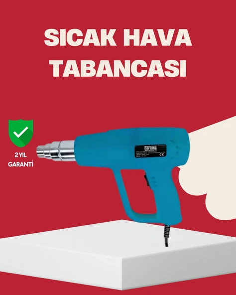 2 Kademeli Güçlü Sıcak Hava Tabancası 380° - 500° Isı Ayarı ürün görseli 1