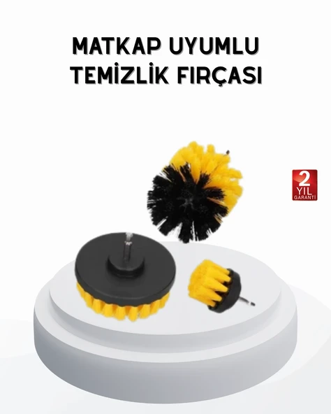 3 lü Matkap Temizlik Fırçası Seti - Banyo, Mutfak Ve Araç Jantı İçin Etkili ürün görseli 1