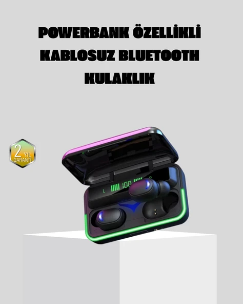 Kablosuz  Kulaklığı Powerbank Şarj Kutulu Rgb 5.1 ürün görseli 1