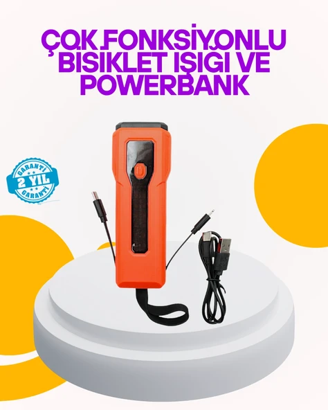 Su Geçirmez Bisiklet Işığı 5000 Mah Powerbankli Ön Far ürün görseli 1