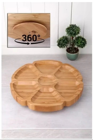 7 Bölmeli 25 Cm Dönerli Bambu Sunum Royaleks-BLS DS7-2525 ürün görseli 1