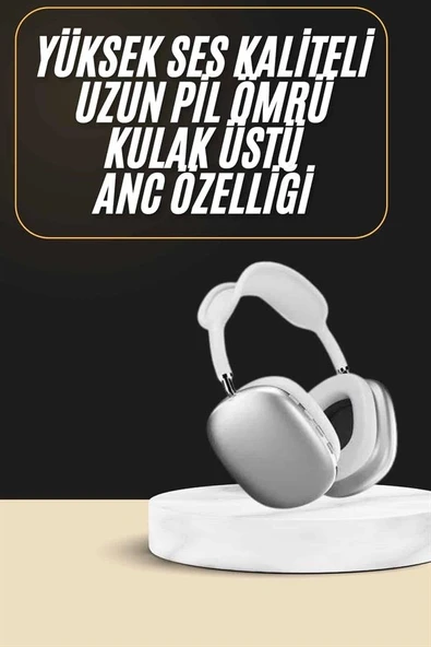 2025 Model Kulak Üstü Kablosuz Bluetooth Kulaklık Gürültü Azalta Uzun Pil ürün görseli 1