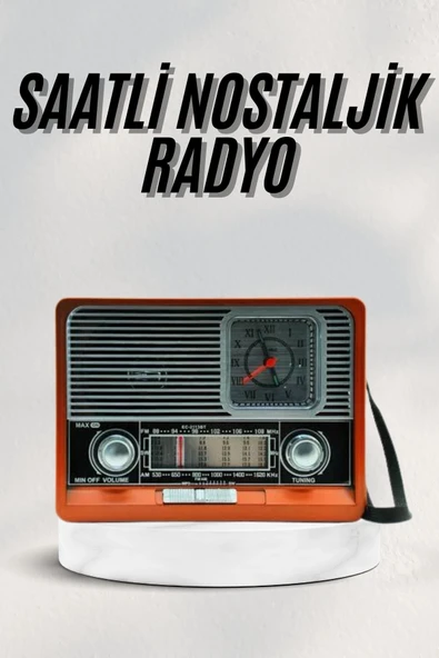 Vintage Nostaljik Radyo Aux Usb Sd Kart Girişli Şarjlı Bluetooth Bağlantılı ürün görseli 1