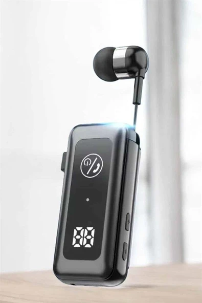 Makaralı Bluetooth Kulaklık Kulak İçi Dijital Göstergeli Yüksek Ses Kaliteli ürün görseli 1