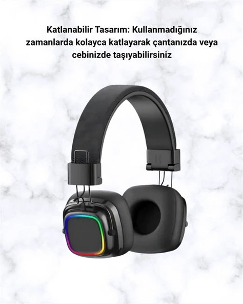 Renkli Işık Efektli Bluetooth 5.3 Müzik Kulaklığı ürün görseli 1