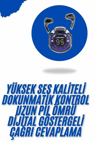 Kablosuz Dijital Göstergeli Powerbanklı Ios Ve  Android Uyumlu  Kulaklık ürün görseli 1