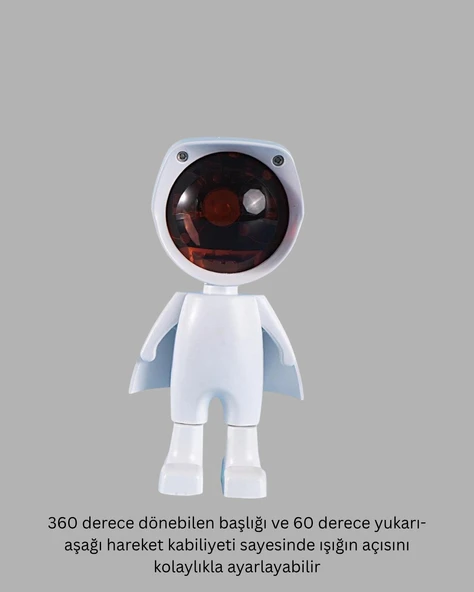 360° Ayarlanabilir Başlıklı Astronot Gece Lambası - Resim 2