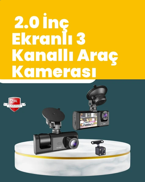 Full Hd Çift Yönlü Araç Kamerası  Hareket Algılama  Döngüsel Kayıt ürün görseli 1