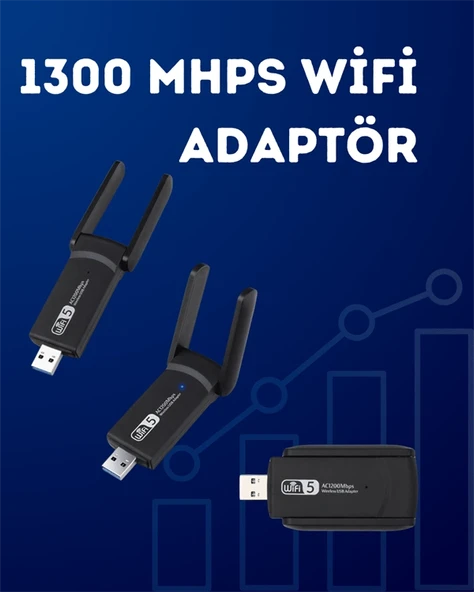 Usb Wifi Adaptör - 1200 Mbps Hız - Resim 2