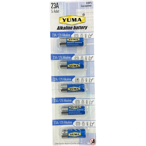 Yuma 23a Mn23 V23a V23ga 12 Volt Alkalin Pil 5 li Paket ürün görseli 1
