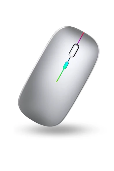 Büro Ev Ofis Bilgisayarı için Rgb Gümüş Şarjlı Kablosuz Mouse ürün görseli 1